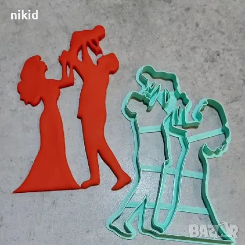 Семейство мъж жена бебе пластмасов резец форма фондан тесто бисквитки