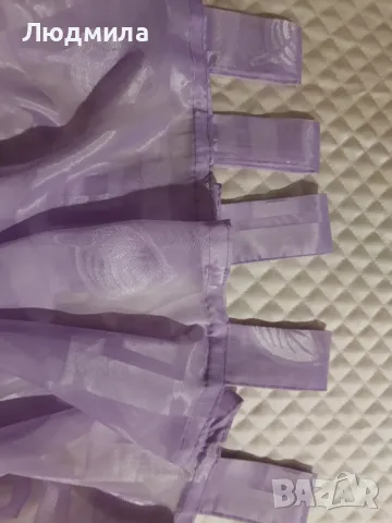 Пердета,два броя,лилави,с панделки за разделяне,декорация, снимка 3 - Пердета и завеси - 48922770