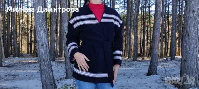 Кашмирено палто тип кимоно ръчна изработка , снимка 2 - Палта, манта - 48868146