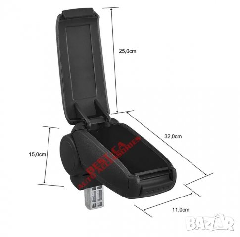 Текстилен черен подлакътник за VW Caddy 2003-2019 VW Touran 2003-2015, снимка 5 - Аксесоари и консумативи - 36681841