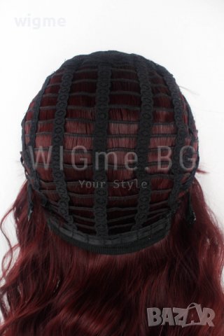 Червена перука на вълни с бретон Дейзи, снимка 7 - Аксесоари за коса - 37905835