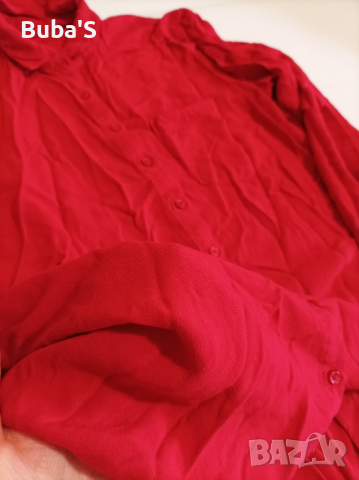 Дамска червена риза С-М размер , снимка 5 - Ризи - 44779116