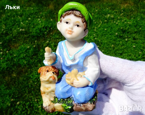 Немска статуетка Дете с куче. , снимка 2 - Статуетки - 37120900