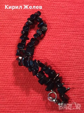 КРАСИВА ХЕНД МЕЙД АРТ ГРИВНА от НАТУРАЛНИ КАМЪЧЕТА ЧЕРЕН АХАТ 47355, снимка 8 - Гривни - 47045937