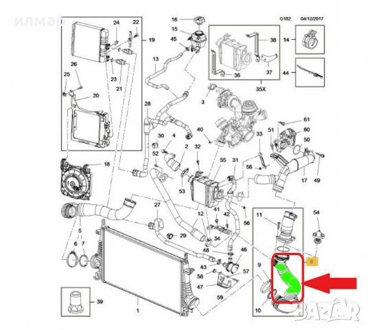20946049 Маркуч за турбо за Опел Инсигниа 2.0 DTR Bi-Turbo, снимка 2 - Части - 37895436