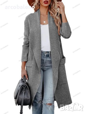 Дамско дълго тънко палто с големи предни джобове, 5цвята , снимка 4 - Палта, манта - 42145724