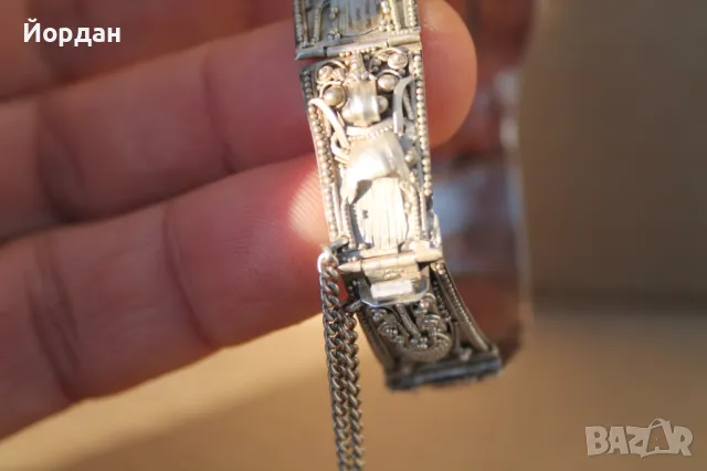 Дамска сребърна гривна , снимка 7 - Гривни - 49405246