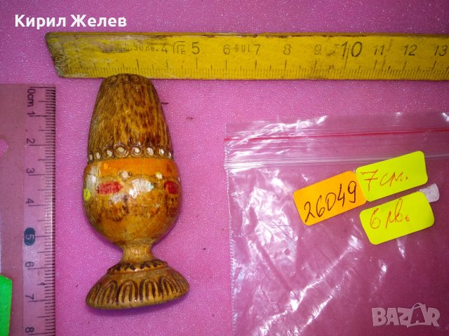 СТАРА ДЪРВЕНА ПИРОГРАФИРАНА МИНИАТЮРА ЧАШКА - МОЛИВНИК За КОЛЕКЦИЯ ДЕКОРАЦИЯ 26049, снимка 5 - Антикварни и старинни предмети - 44222306