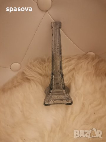 Стъклена ваза Айфелова кула 15 см. Нова, снимка 2 - Вази - 39887623