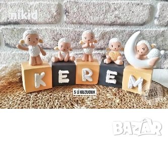 сет 5 Агънца овце овца силиконов молд форма калъп гипс кубчета форми гипсови фигурки с имена, снимка 2 - Форми - 37208017