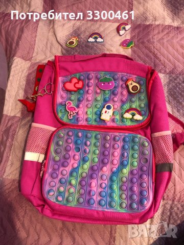 Детска чанта за училище момиче поп ит pop it ортопедична, снимка 3 - Раници - 37807855