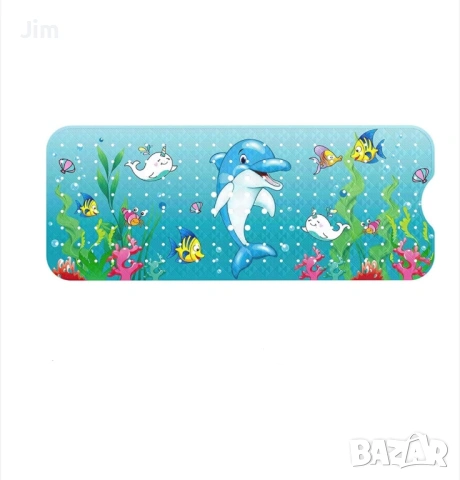 Постелка за баня с вендузи, двоен дизайн против хлъзгане, модел делфин, 100x40 см, снимка 5 - Други - 53925257