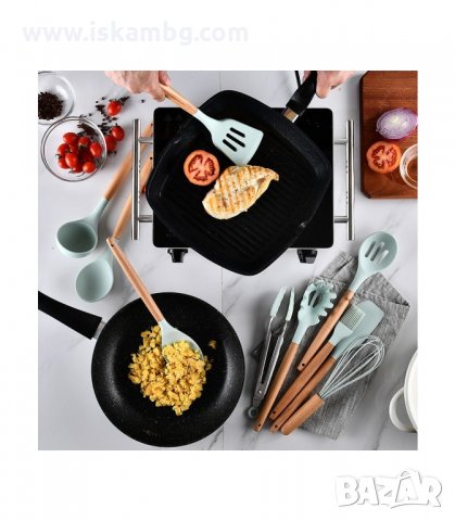 КОМПЛЕКТ ОТ 12БР СИЛИКОНОВИ КУХНЕНСКИ ПРИБОРИ С МЕТАЛНА ПОСТАВКА - КОД 2776, снимка 10 - Прибори за хранене, готвене и сервиране - 33918795