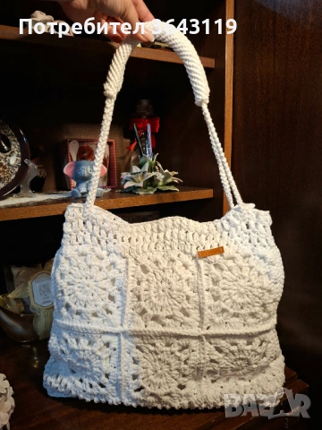 Дамска ръчно-изплетена чанта!, снимка 3 - Чанти - 54001594
