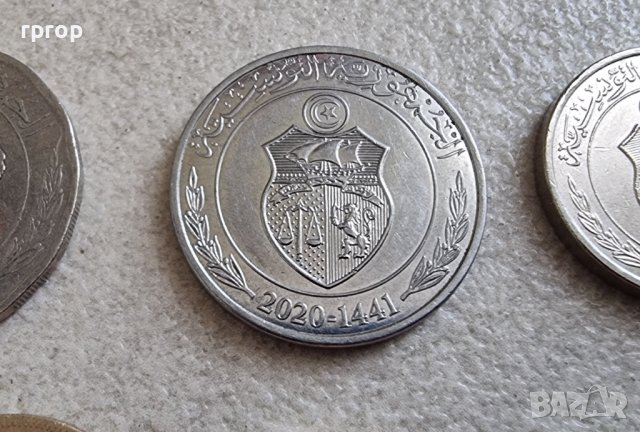 Монети. Тунис . 2, 1 и 1/2 динар, 10, 20, 50 ,100, 5 милима. 8 бройки., снимка 10 - Нумизматика и бонистика - 42373005