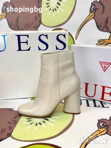 Дамски боти Guess крем, черни естествена кожа , снимка 8 - Дамски боти - 48100596