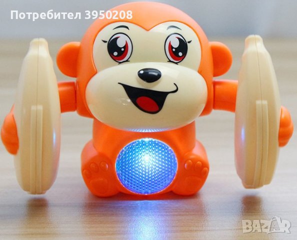 Бебешка играчка търкаляща се маймунка, дистанционно управление чрез пляскане, снимка 2 - Музикални играчки - 42183689