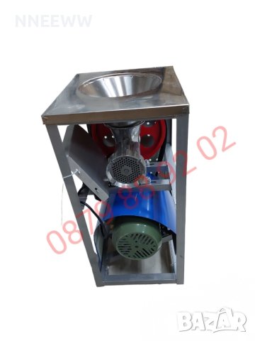 Алуминиева месомелачка №32 с колела, мелачка за месо с мотор и стойка, снимка 4 - Месомелачки - 42467765