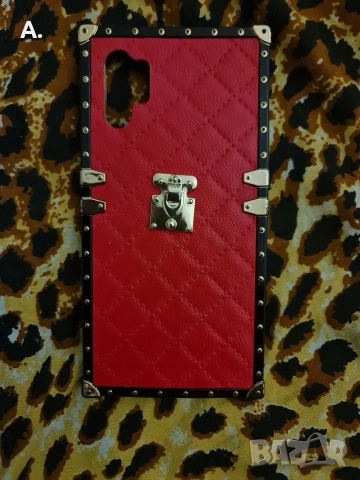 Луксозни ,уникални кожени и огледални кейсове с камъни за Самсунг Нот 10