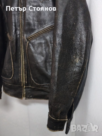 Мъжко Vintage кожено яке от естествена кожа WRANGLER р-р XL, снимка 6 - Якета - 52464296