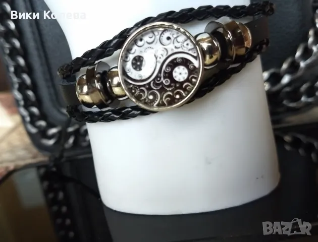 Гривна с Yin-Yang символ – баланс и хармония в стилен дизайн, снимка 2 - Гривни - 50218836