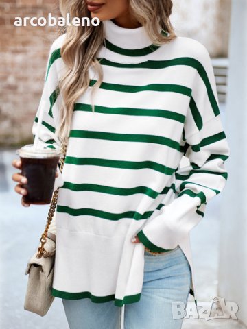 Нов дамски ежедневен плетен пуловер с кръгло деколте и дълъг ръкав, 5цвята, снимка 5 - Блузи с дълъг ръкав и пуловери - 44168489