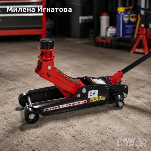 Хидравличен крик тип "Крокодил" 2.5T – 2500 кг, нисък профил, повдигане 80–359 мм