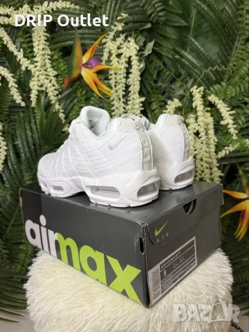 !НОВИ! Nike Air Max 95 | Triple White | + КУТИЯ, снимка 5 - Маратонки - 54167426