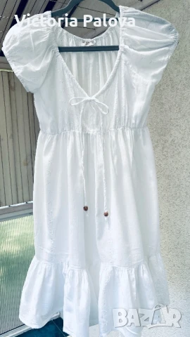 Бяла рокля-туника индийски памук