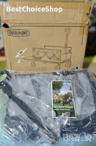 Сгъваема транспортна количка , помощна количка за багаж , плаж , - 100L сгъваем с регулируема дръжка, снимка 3 - Палатки - 53360035