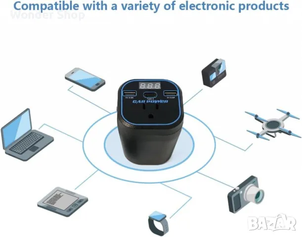 🔌 Промоция на инвертор преобразувател за захранване, адаптер за зарядно за кола, снимка 3 - Аксесоари и консумативи - 47588850