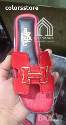 Дамски червени чехли Hermes/VL97c
