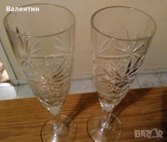 Две прекрасни кристални руски чаши подходящи за сватбено тържество , снимка 2 - Сервизи - 52337556