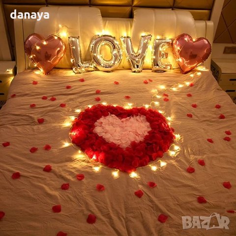 2680 Изкуствени червени листенца от рози за романтика, 144 броя, снимка 3 - Декорация за дома - 35570402