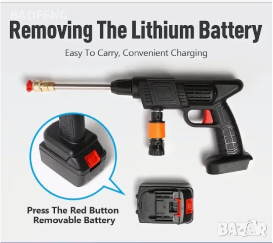 Нова 6000mah 48V 2 батерии АКУМУЛАТОРНА ВОДОСТРУЙКА за кола дом градина 30 bar от вносител, снимка 1