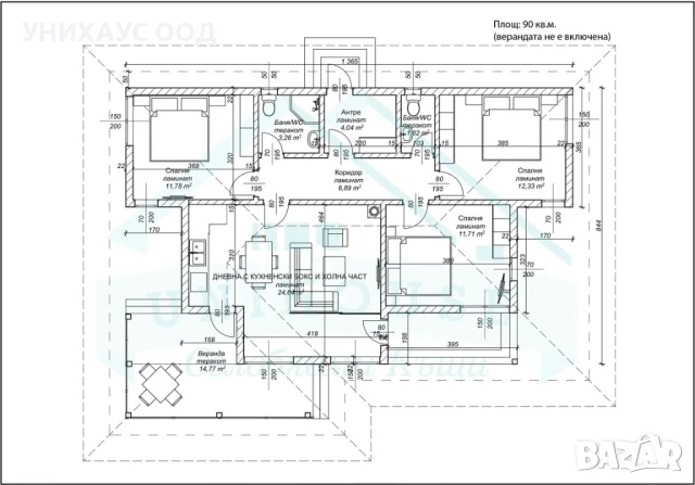 Eдноетажна Къща Дом Магнолия 90 м2, снимка 7 - Монтажи - 50820364