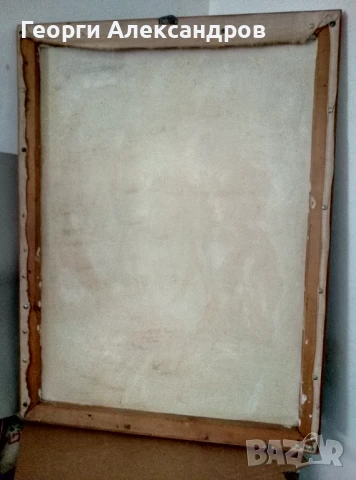 На КАФЕ - Стара МАСЛЕНА КАРТИНА 80/60см. Импресия Масло в/у Платно, снимка 5 - Картини - 46559062