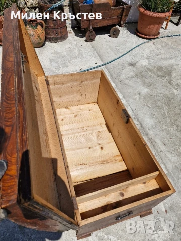 Стар дървен сандък от 1925г., снимка 5 - Антикварни и старинни предмети - 51235344