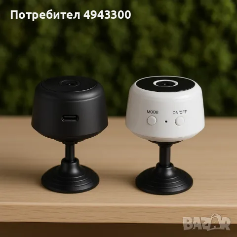 Висококачествена безжична мини IP камера, за домашна употреба с магнитна стойка 