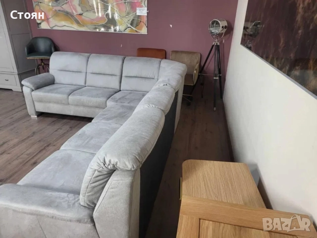 ПРОМОЦИЯ!!! Светло сив ъглов диван от плат PP-HS10002, снимка 3 - Дивани и мека мебел - 52826945