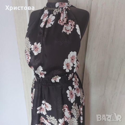 Ефирна дълга рокля на цветя с гол гръб - 45,00лв., снимка 5 - Рокли - 33972951