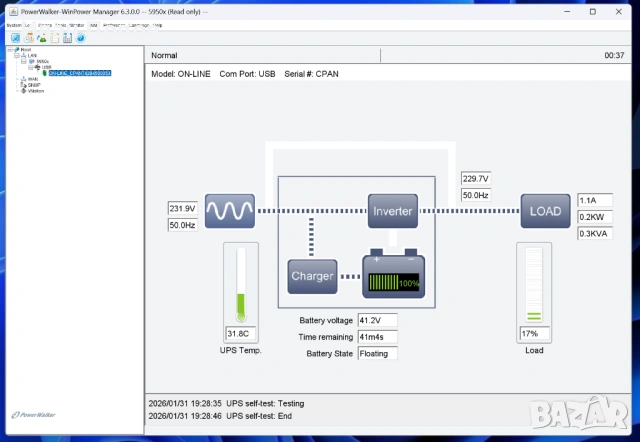 Online UPS PowerWalker VFI 1500 ICT IoT / PF1 / 1500W /3x 12.0V/9.0Ah, снимка 3 - UPS захранвания - 53306782