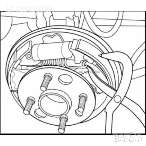 Комплект за пружини на барабанни спирачки YATO, 3 части, снимка 3 - Клещи - 49700368