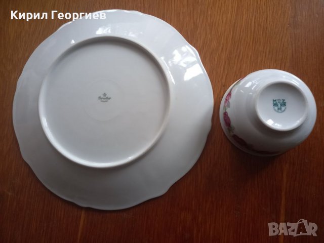  красива  антикварна  чиния Бавария  и захарница , снимка 3 - Чинии - 39452259