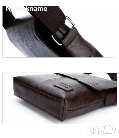 Мъжка черна кожена чанта през рамо, мъжки кожени чанти, снимка 8 - Чанти - 52652211