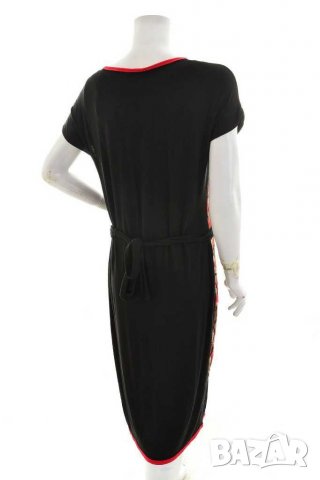 Дълга черна рокля с апликация, снимка 3 - Рокли - 30506263