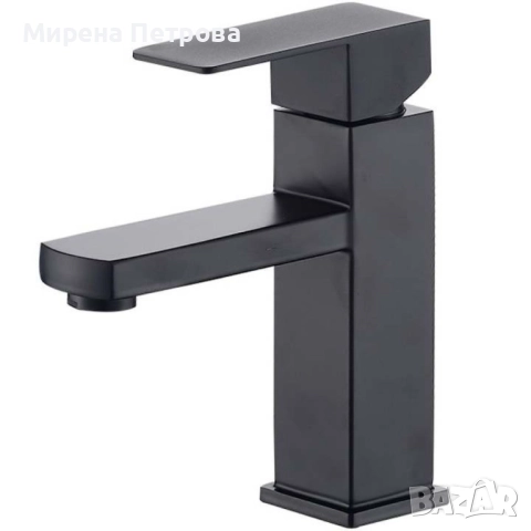 Смесител за мивка неръждаема стомана, керамичен патрон, едноръкохватков,  черен, снимка 4 - Други стоки за дома - 52918071