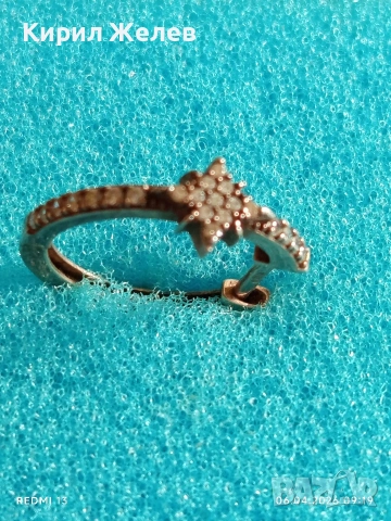 Винтидж сребърна обеца с инкрустирани кристали много красива 26317, снимка 7 - Обеци - 54104460