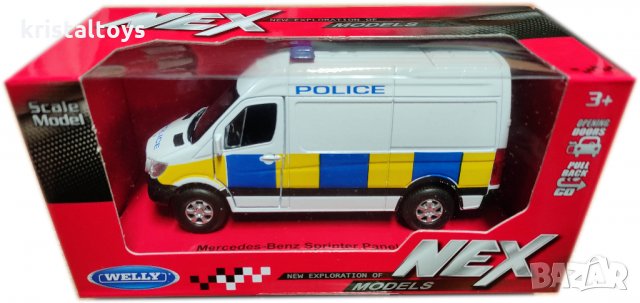 Метална кола с отварящи се врати Мерцедес Спринтер Mercedes-Benz Sprinter Panel Van Welly, снимка 1