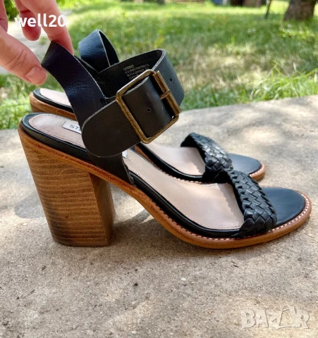 Сандали естествена кожа и дървена подметка Steve Madden